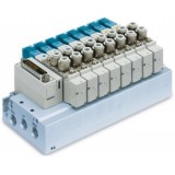 SMC solenoid valve 4 & 5 Port SS5Y7-52, 7000 Series Manifold, D-sub Connector, Flat Ribbon Cable, PC Wiring (IP40)